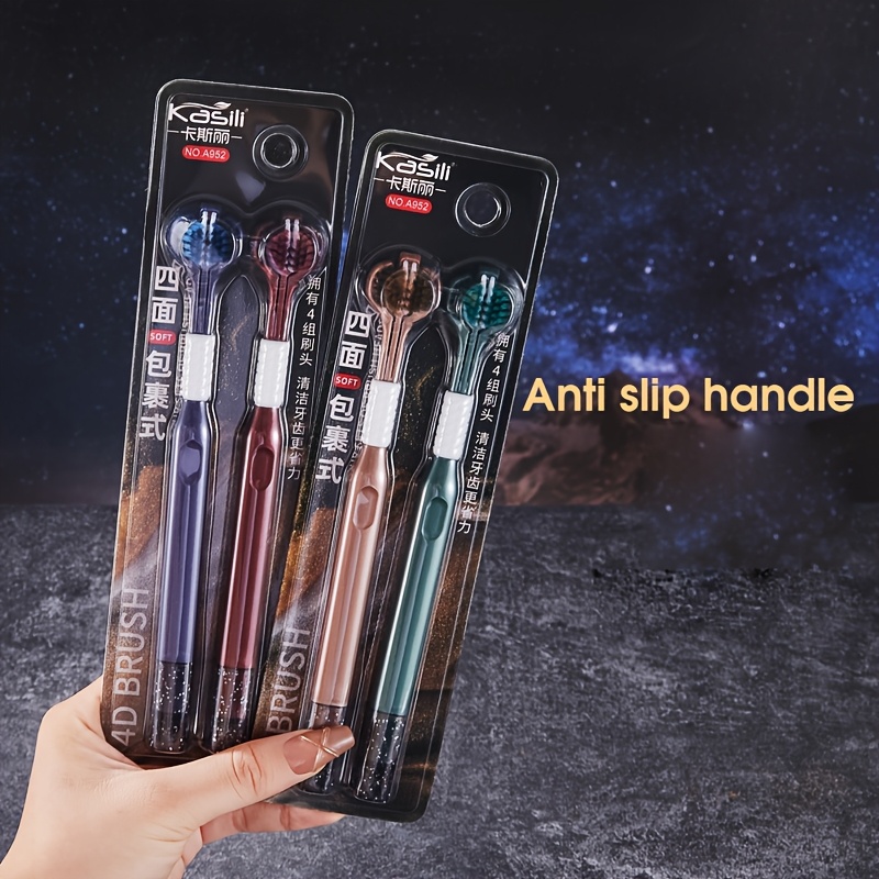 2-Pack Three Sided Toothbrush for Deep Cleaning