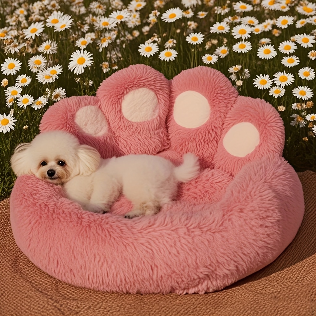 TEMU 1pc Pet Bed For Large Dogs | Golden Retrievers, German Shepherds, And , Ultra Soft Plush Sleeping Cushion | Fluffy, Cute Design(diameter