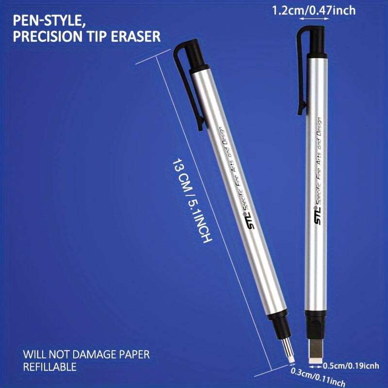 Mechanical Eraser Pen with 5 Eraser Refills, Precision Tip