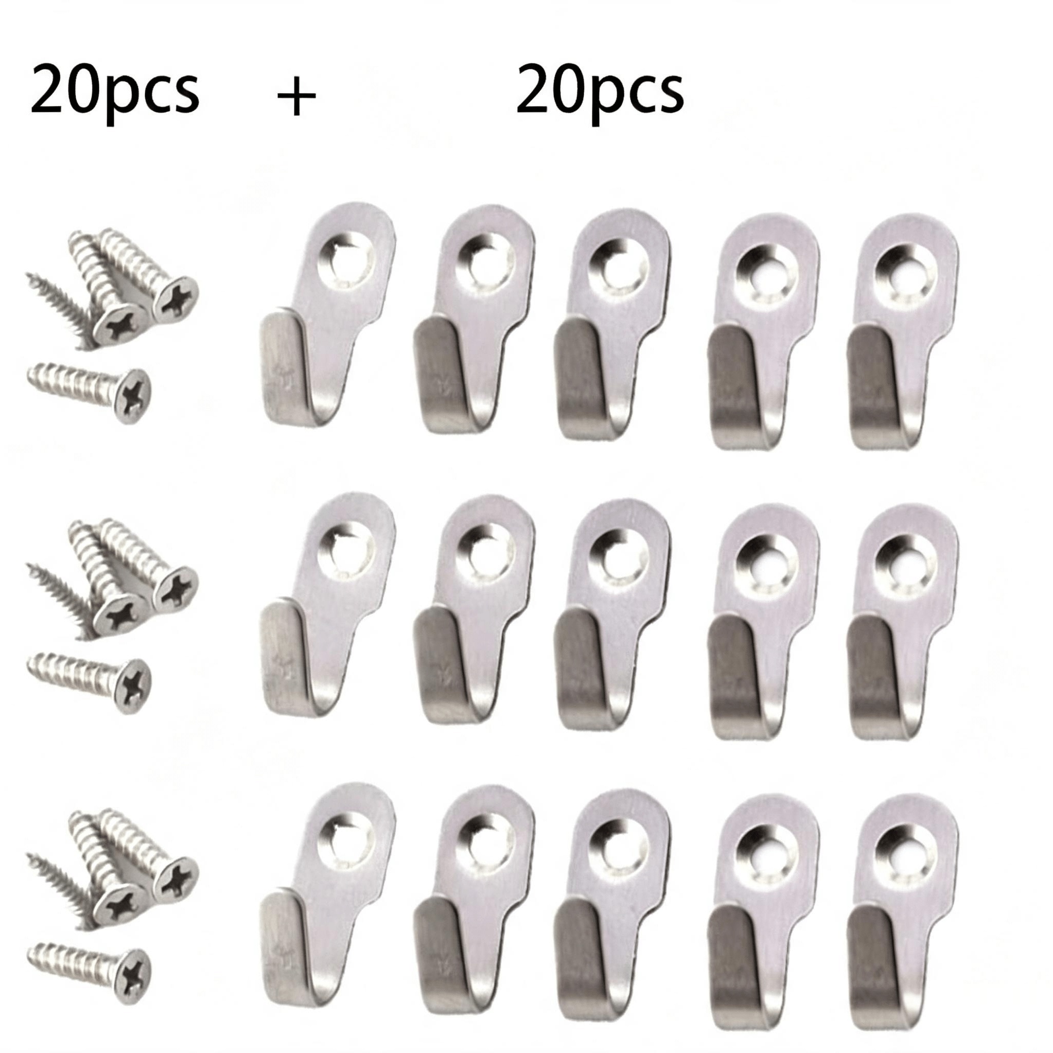 TEMU 40pcs 20 Sets J Hooks, Modern Minimalist Stainless Over Door Hooks, Hanging Hooks For Keys, Hats, Hardware Additions, Home Storage Organizer,