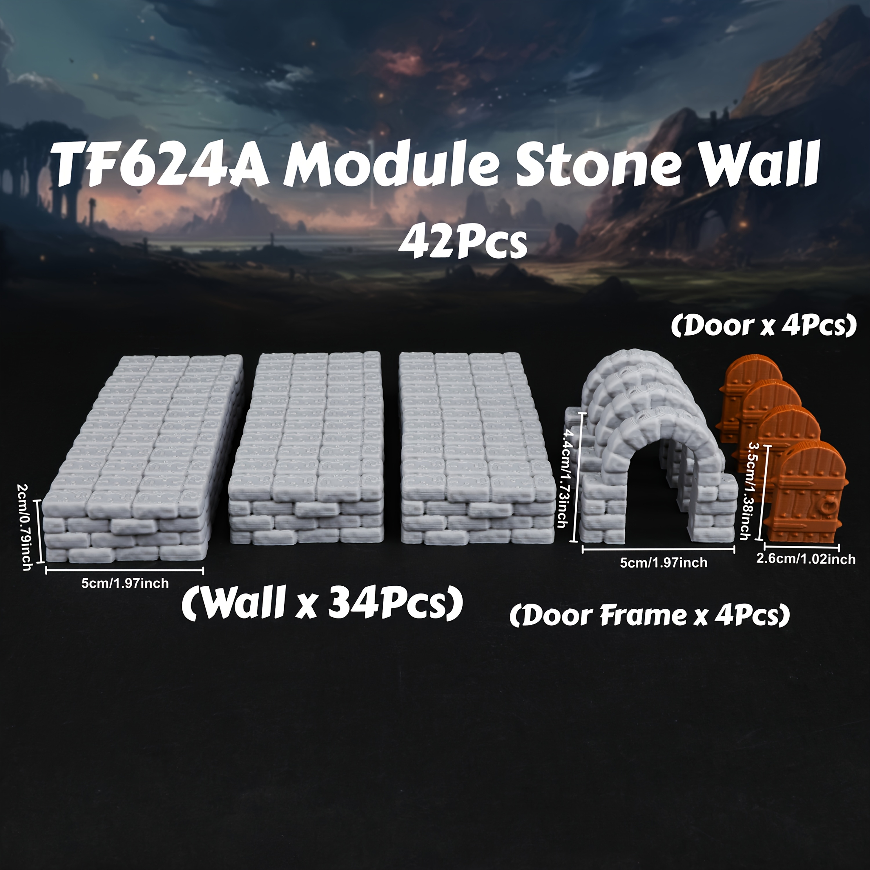 Image of Expandable Modular Terrain Set For Rpgs - Compatible With Add-ons, Perfect For 25-28mm Scale, Great For Role Playing Games And Gaming Additions