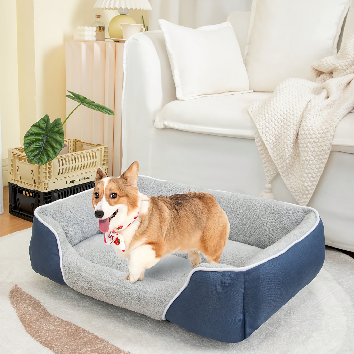 Hundesofa Bett - Hundebett fr groe, mittelgroe, kleine Hunde/Welpen *  waschbar, orthopdisch, weich * schlafstabil, strapazierfhig,  Haustier-Kuschelbett mit Anti-Rutsch-*