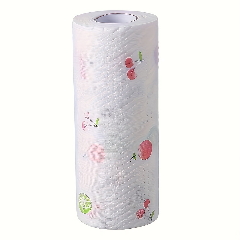 

50pcs/roll, Lazy Printed Rag, Cute Cartoon Style Cleaning Cloths, Non-woven Fabric Wet And Dry Use Cleaning Supplies, Disposable Kitchen Paper, Kitchen Supplies