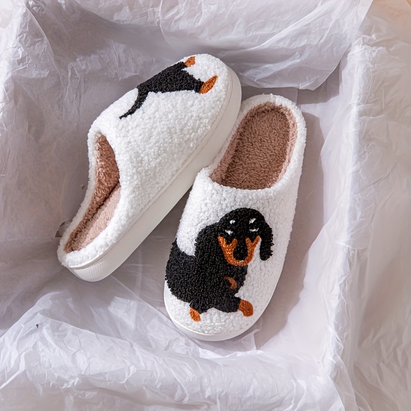 Cute Cartoon Dachshund Print Slippers Soft Sole Platform Temu United Kingdom