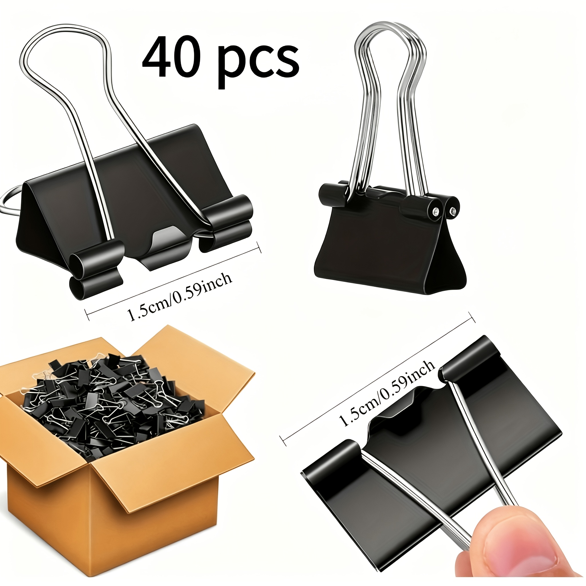 TEMU Set di 40 clip per raccogliere documenti in metallo resistente, forniture per ufficio, organizzazione domestica e cancelleria per insegnanti