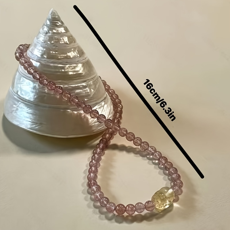 Ice-Grain Strawberry Crystal Bracelet and Necklace Set