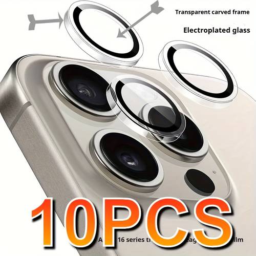 10pcs 10pcs transparent invisible high definition lens protector compatible with iphone 15 15plus 15pro 15 11 12 13 14 16 17 series 17air 17pro rear lens protector with high definition ar af