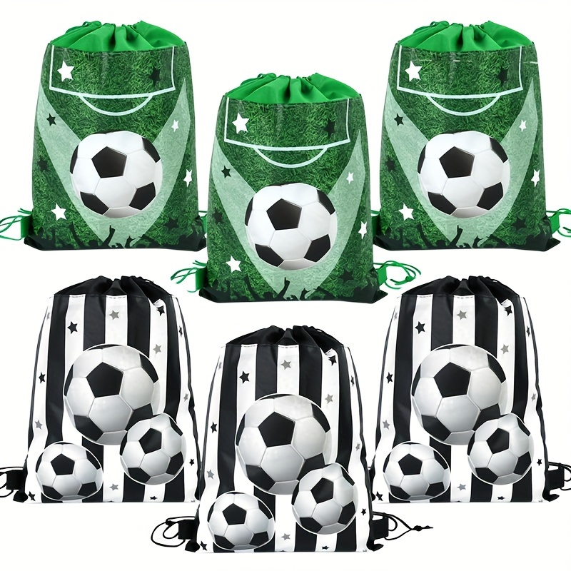 

1/3pcs Football Party Bag Football Theme Non-woven Drawstring Candy Bag Gift Packaging Bag Sports Birthday Party Decoration Supplies