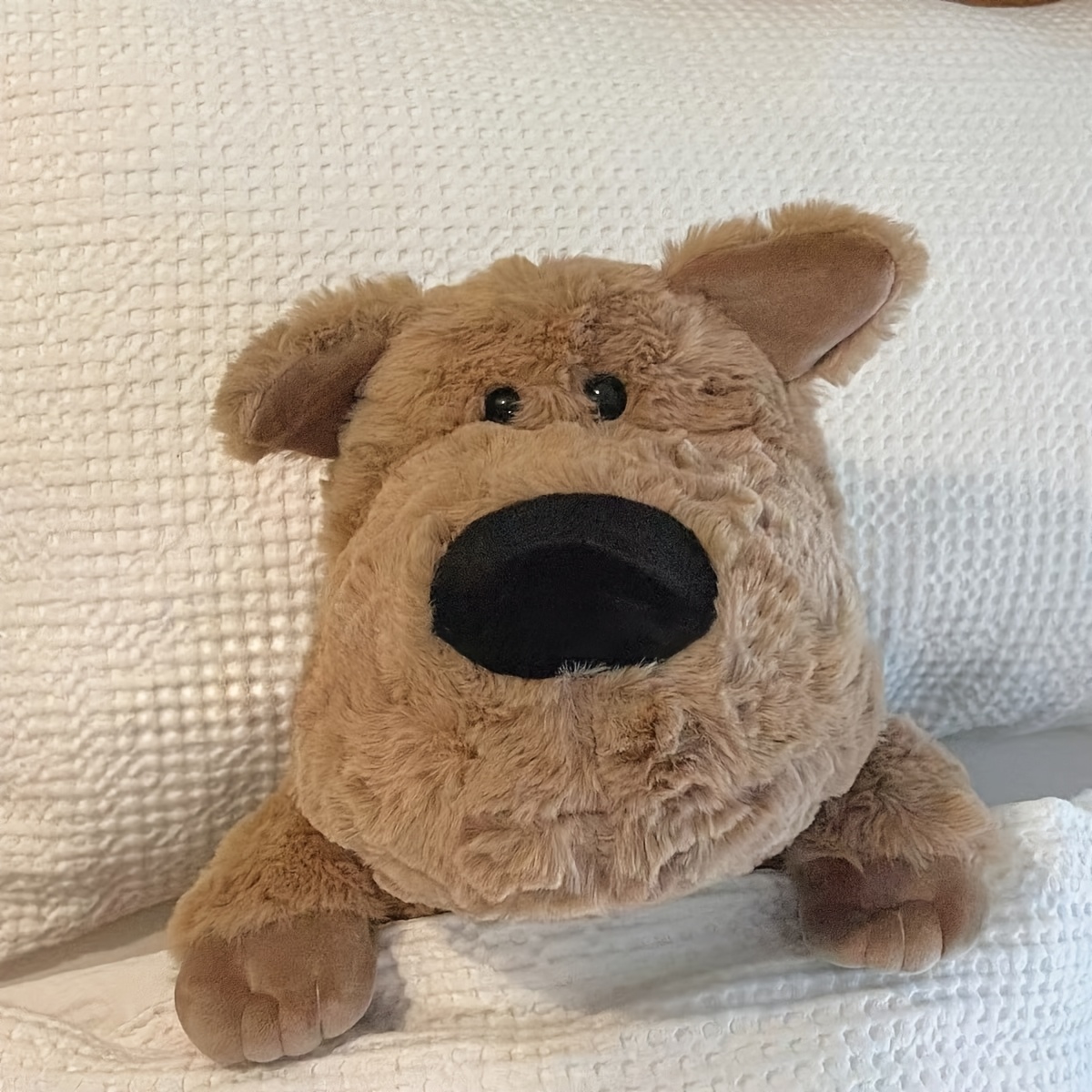 Kawaii Chubby Fluffy Brown Dog Plush Doll