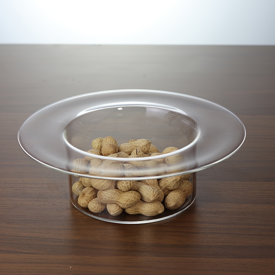 TEMU 1pc Heat-resistant Glass Salad Bowl, Top Hat Bowl Used For Microwave And Dishwasher, Ornaments, Mixing And Serving Dishes, Transparent