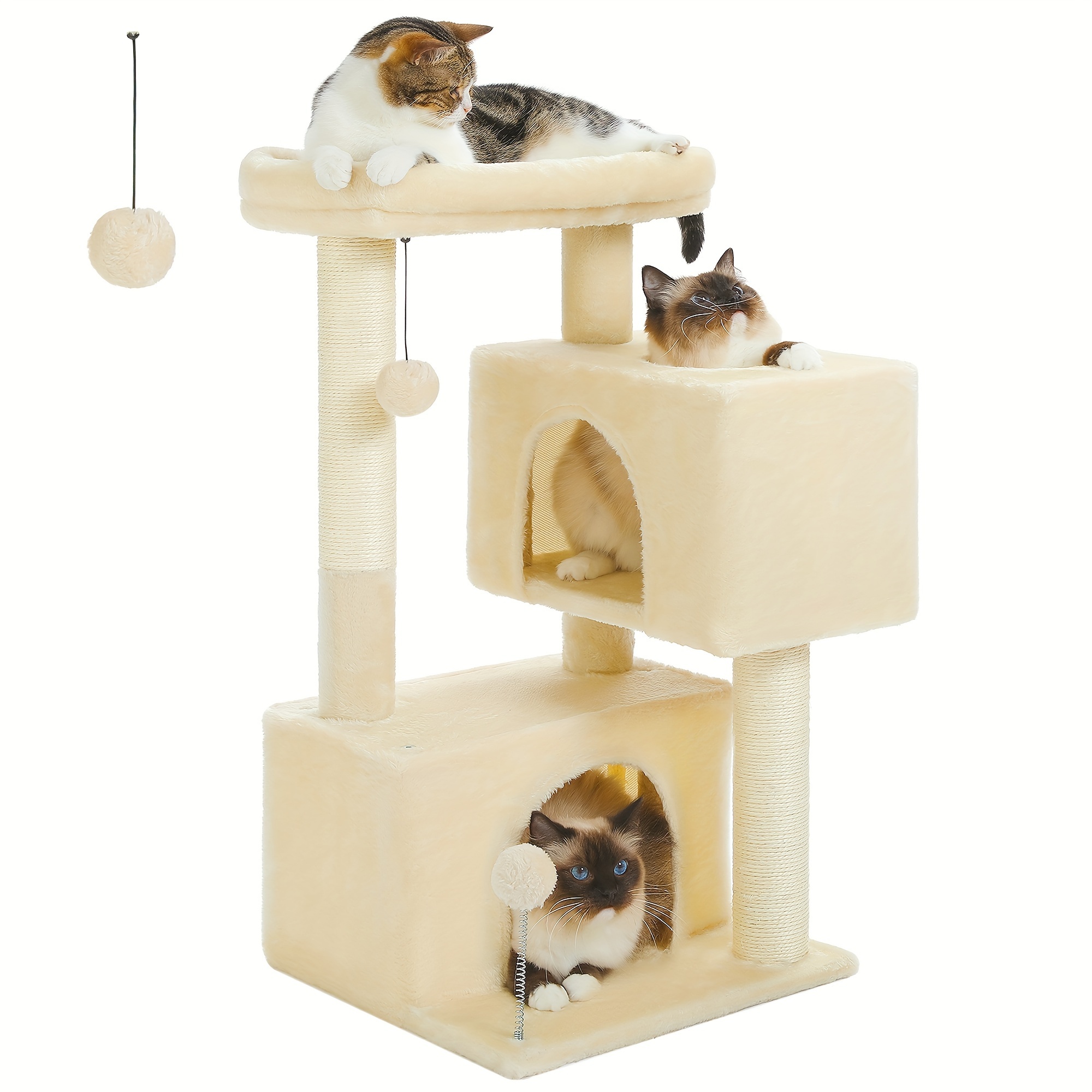 

Cat Tree For Large Cats Cat Tower For Indoor Cats Up To 10kg With 2 Large Condos Cat Scratching Posts And Large Cat Perch