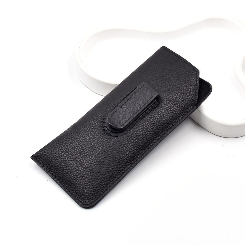 TEMU Custodia morbida e portatile per occhiali da 1 pezzo, borsa per occhiali con clip flessibile in plastica da attaccare a uno o cintura, pochette