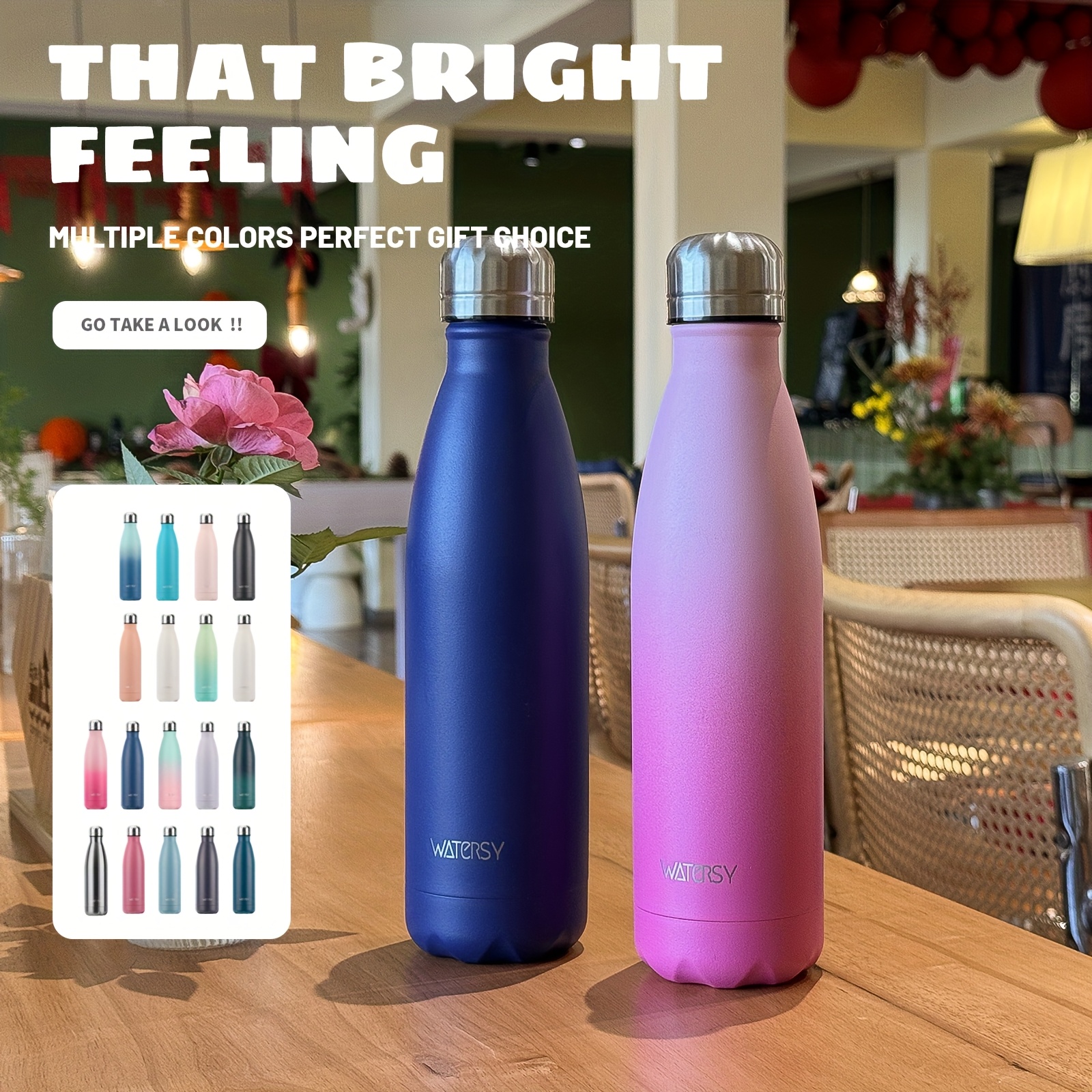 Personalized Stainless Steel Water Bottle With Name - Vacuum Insulated, 18oz/32oz, Spout & Straw Lids - View #4
