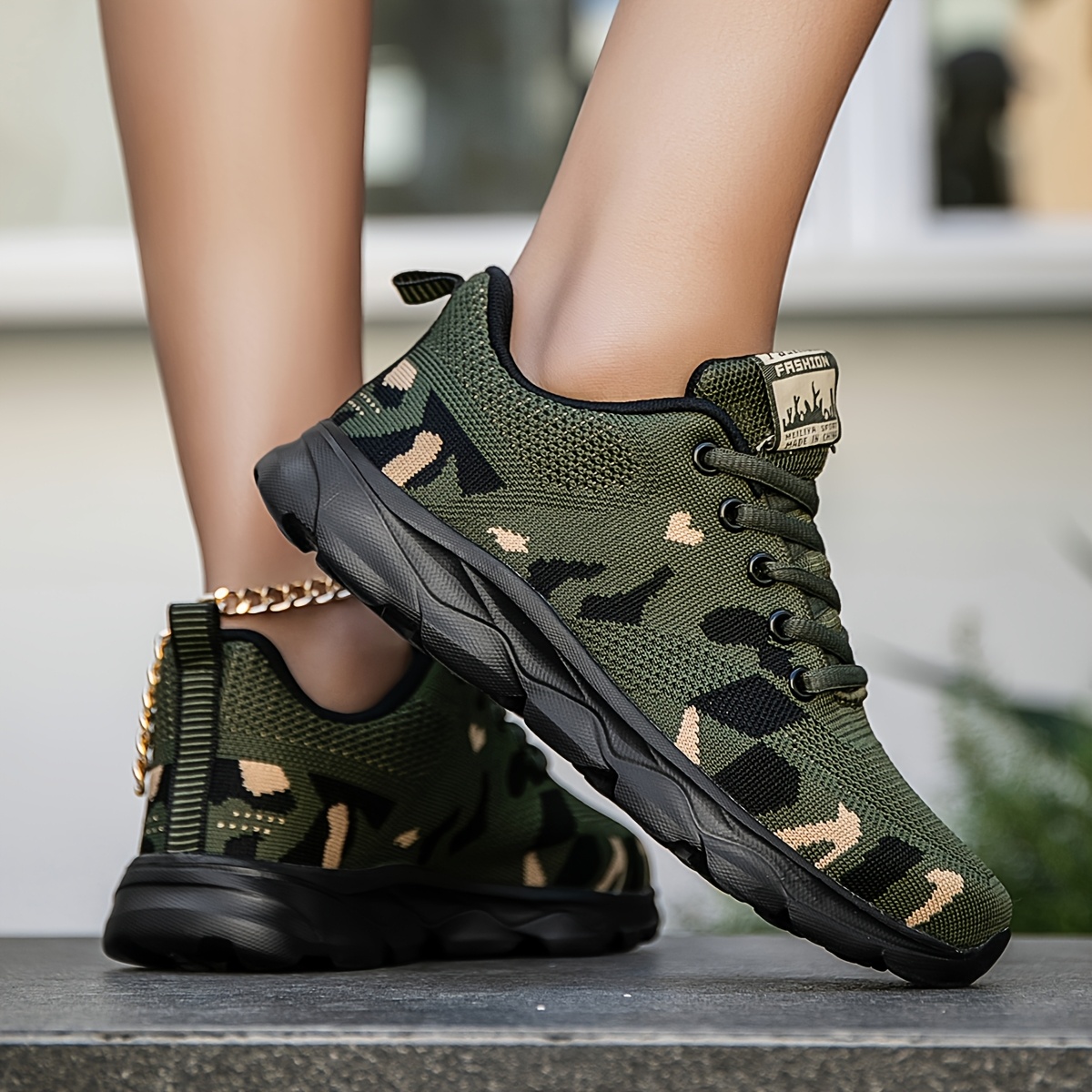 womens camouflage athletic sneakers breathable mesh upper Temu
