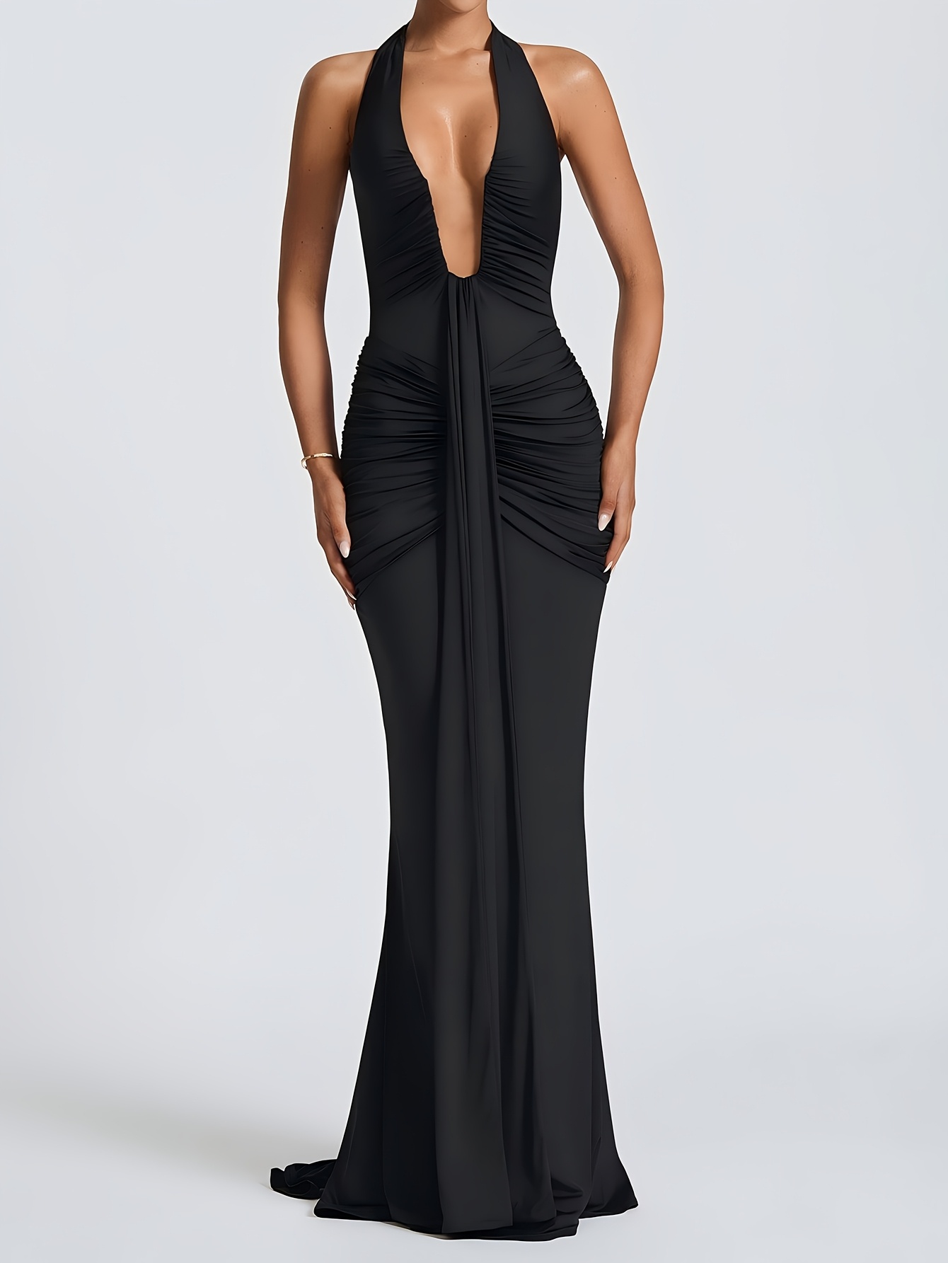 womens elegant deep backless bodycon maxi dress sleeveless a - Temu  Mauritius