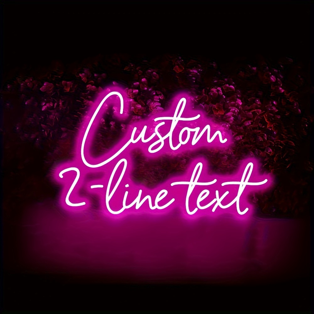 

Customizable Usb Powered Neon Sign, 2-line Personalized Led Display For Wedding, Events, Home Decor, Acrylic, 5v Dimmable, Push Button Control, Wall Mount, Non-waterproof, ≤36v Operating Voltage