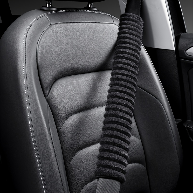 TEMU 1pc Or 2pcs Extended Car Seat Belt Shoulder Cover - Universal Plush Cloud (50cm/19.69 Inches) In Black, Grey, And Brown | Suitable For