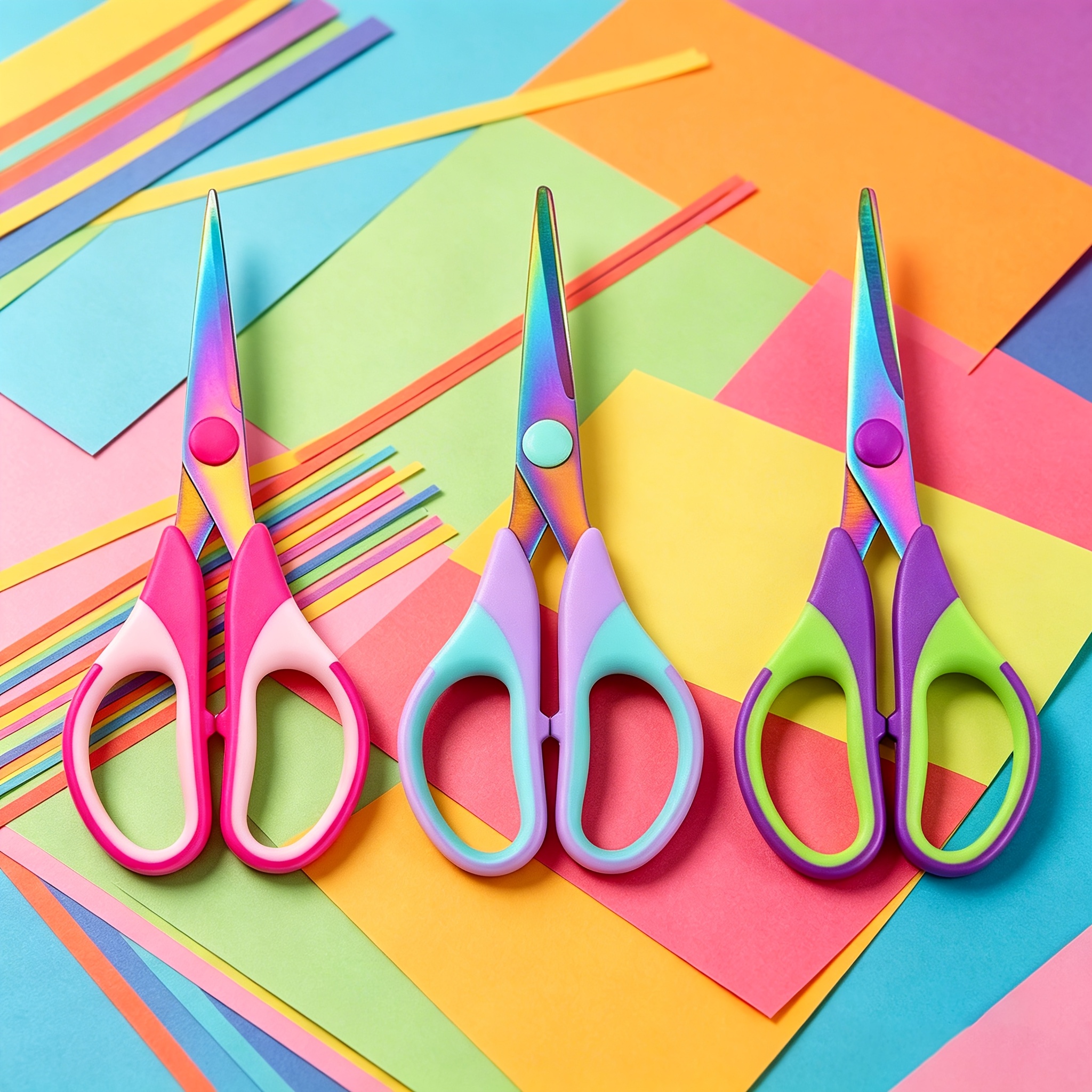 TEMU 3 Titanium-coated Blade Office Scissors With Grip, Suitable For Multi-scene Use, A Must-have For Home And Office, Craft Scissors With Sharp And
