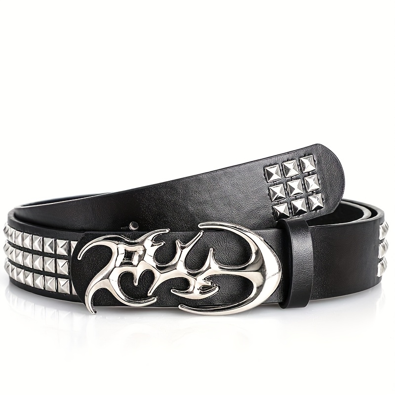 E-shop 1 Stück Neuer Stylischer Y2K Hohl PU-Leder Punk-Gürtel für Männer – Accessoire zum Verschenken oder für den persönlichen Stil