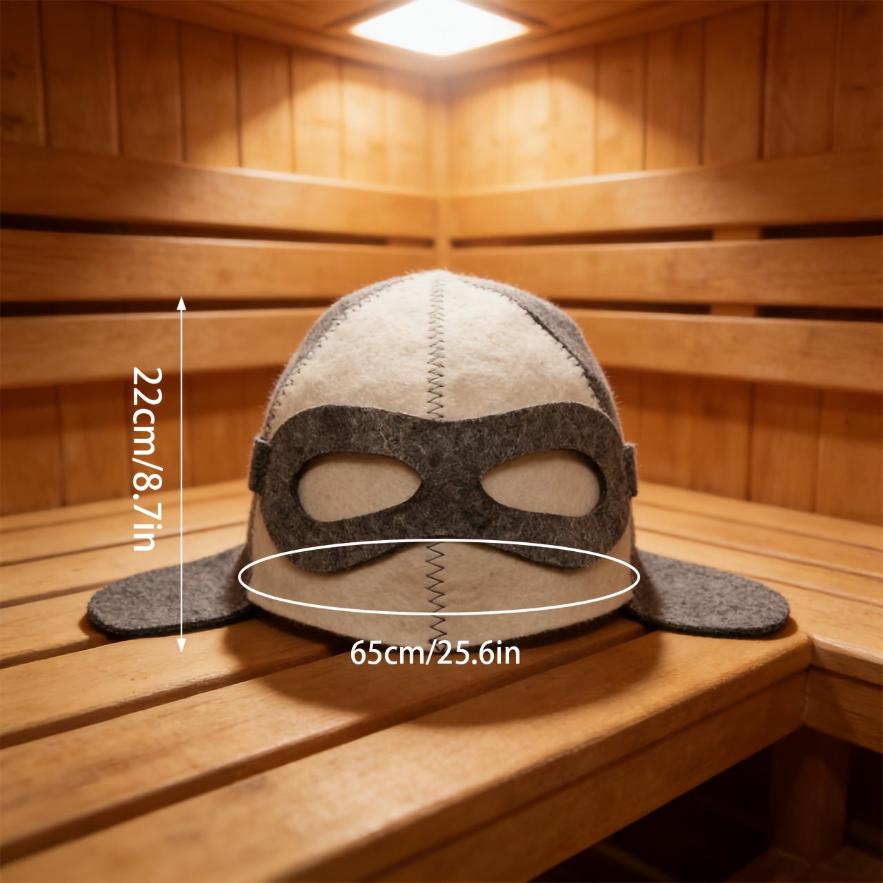 Image of Felt Pilot Sauna Hat Protects Your Head From Heat Damage. It Protects Your Ears From Heat. It Protects Your Treated And Colored Hair. It Maintains A Temperature Throughout The Sauna Room