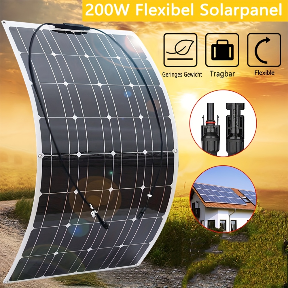 

200w Solar Panel, High Single Crystal Pv Charger For Rv Marine Farm Batteries And Other Off-grid Applications