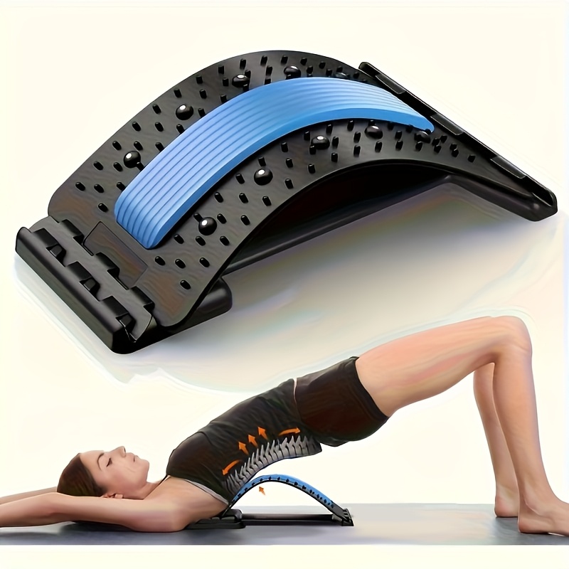 1 adjustable back stretcher and posture lumbar support   for   home gym durable nylon blend structure kyphosis lordosis ergonomic fitness equipment