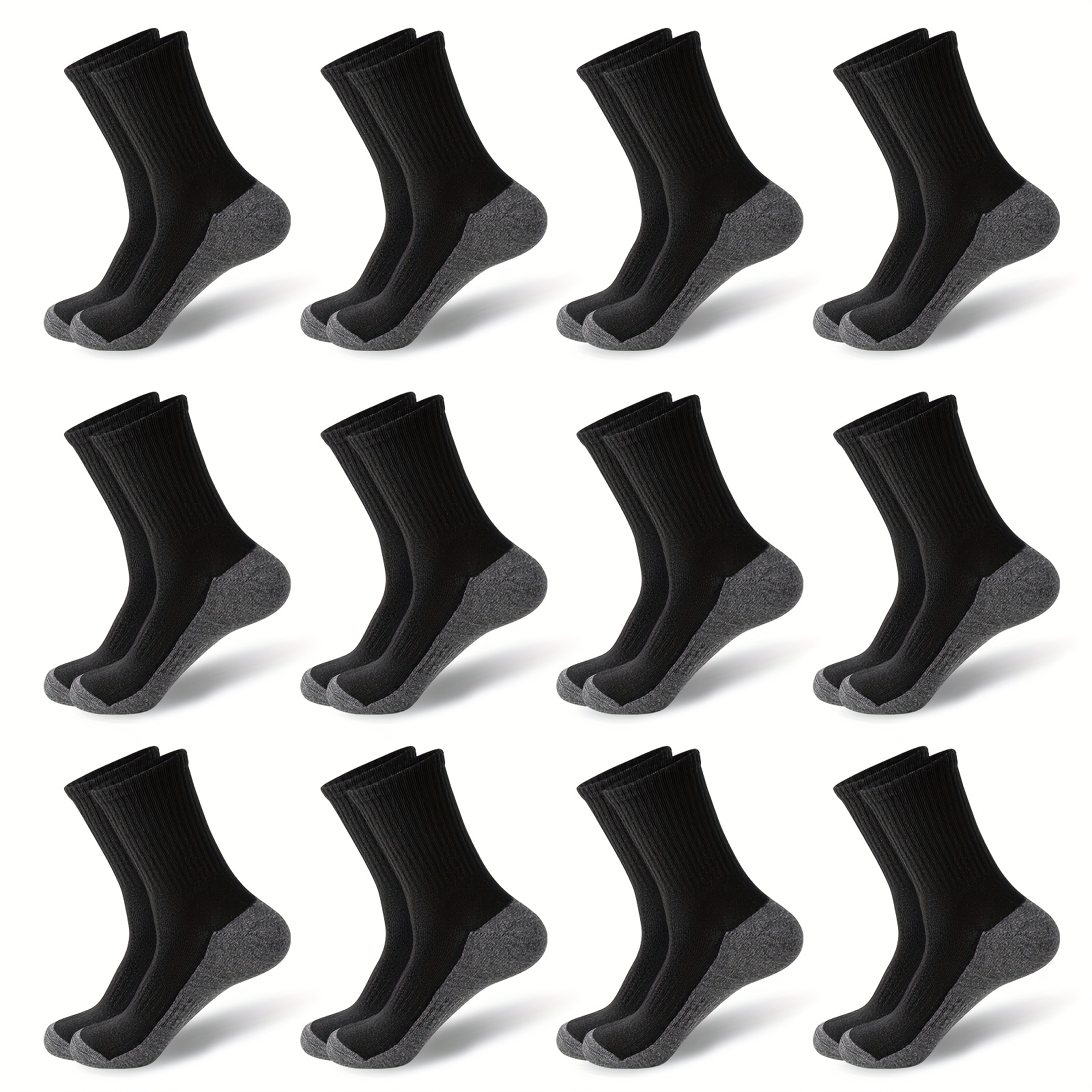 12 Pairs Unisex Premium Dress Socks Set - Breathable And Thin Ribbed Cuff Business Casual Socks For Men And Women, (solid Colors), Sports Socks Ultralight Performance Tab Socks