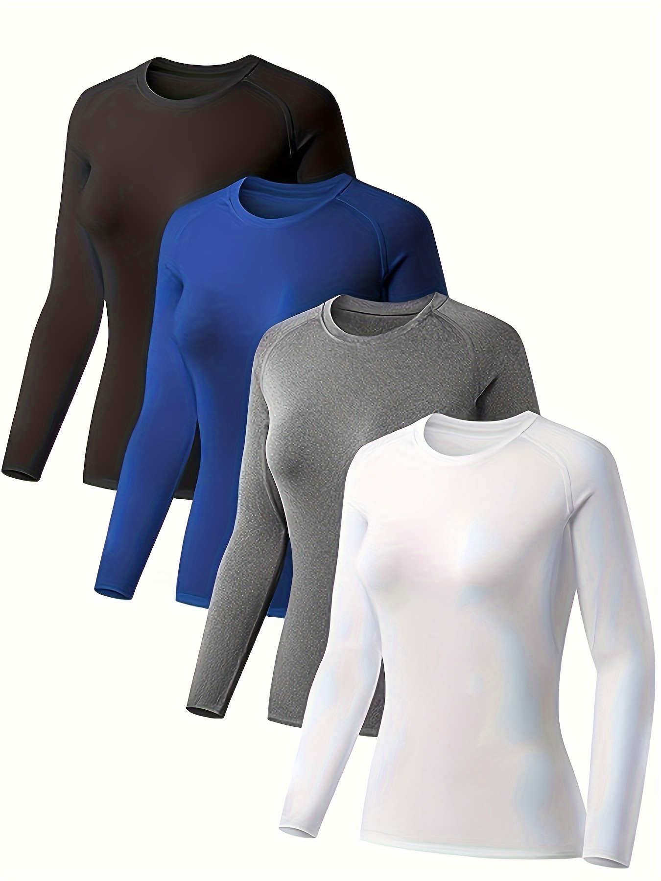 Women's Solid Color Long Sleeve T shirt Half Zip Slim Sports - Temu