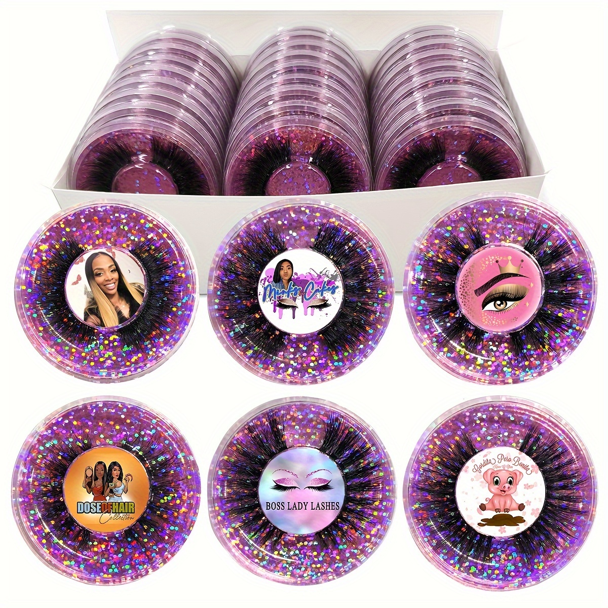 

Custom Eyelashes / Pairs Of False 3d Mink Eyelashes Makeup Fluffy False Eyelashes Loose Natural Eyelashes, For Autumn