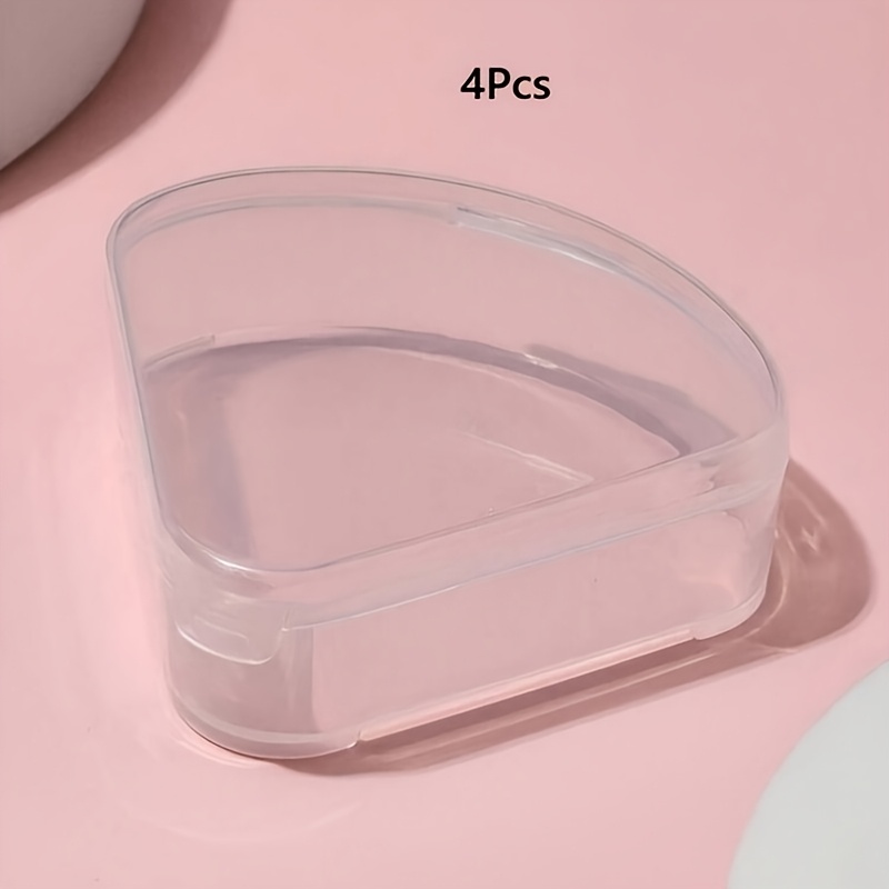 TEMU 4pcs Petal-shaped Powder Puff Storage Box, Creative Makeup Puff Display Case