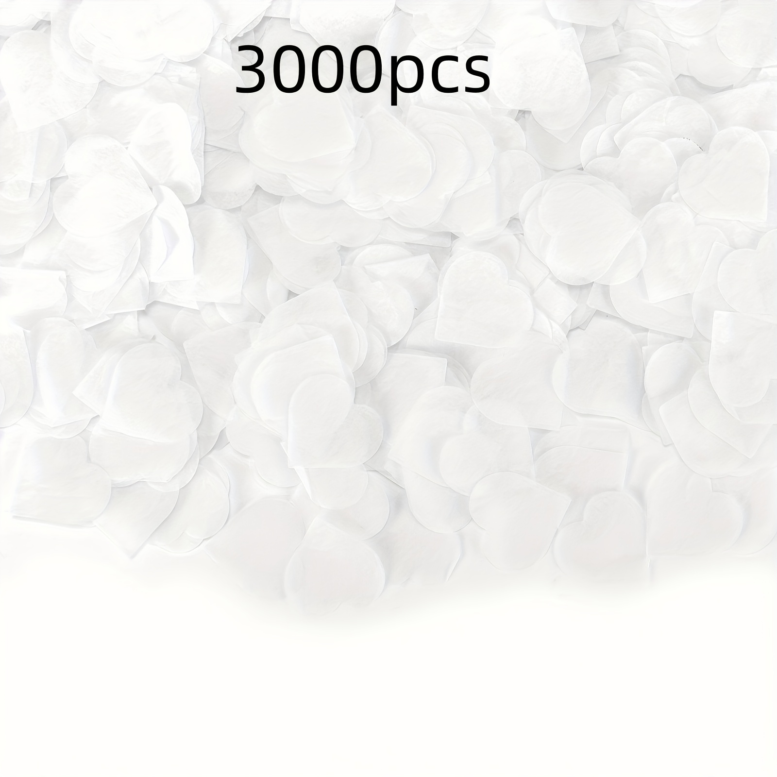 

3000pcs White Heart Confetti Paper Decorations, 30g Each Pack, Diy Wedding Scatter For Bridal Shower, Party, Celebration