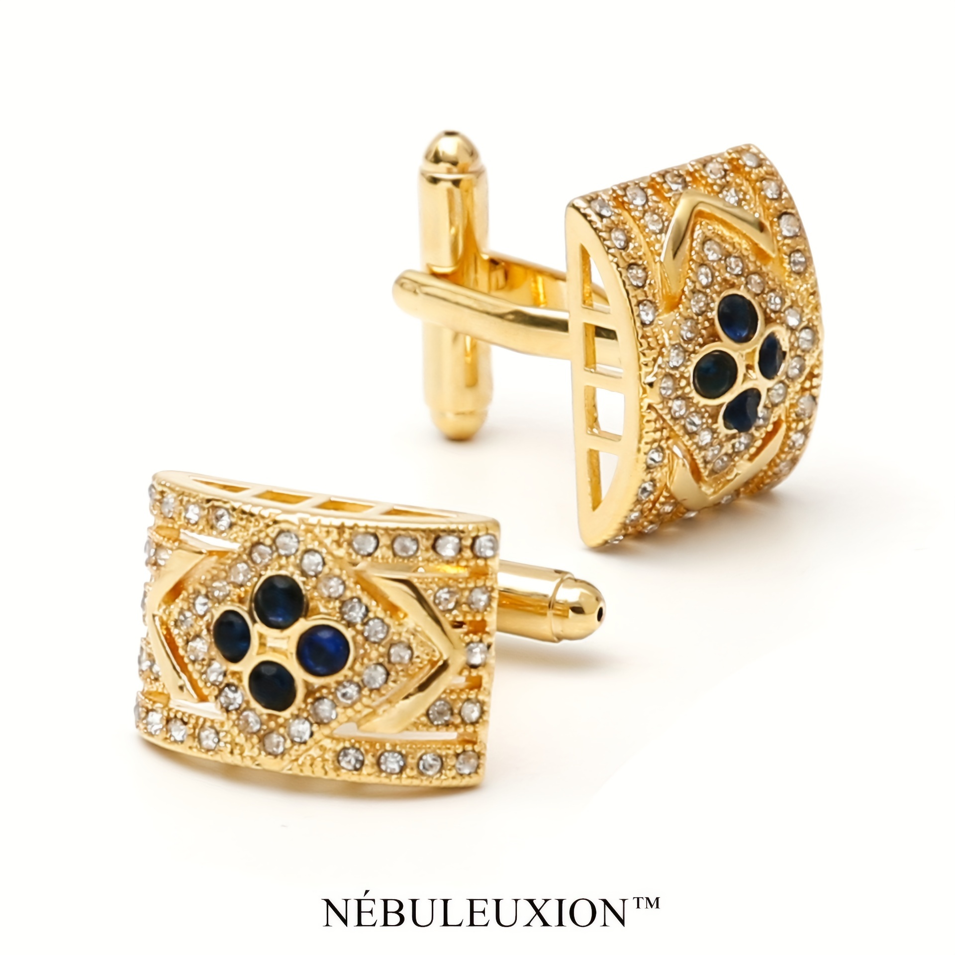 

2pcs Arc Cufflinks Set Rhinestones For | /// Cufflinks,