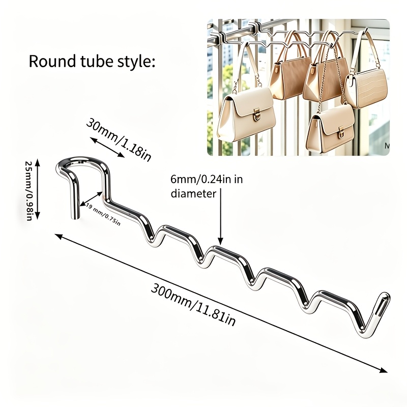 Portable Bag Hook with Multiple Hook Positions