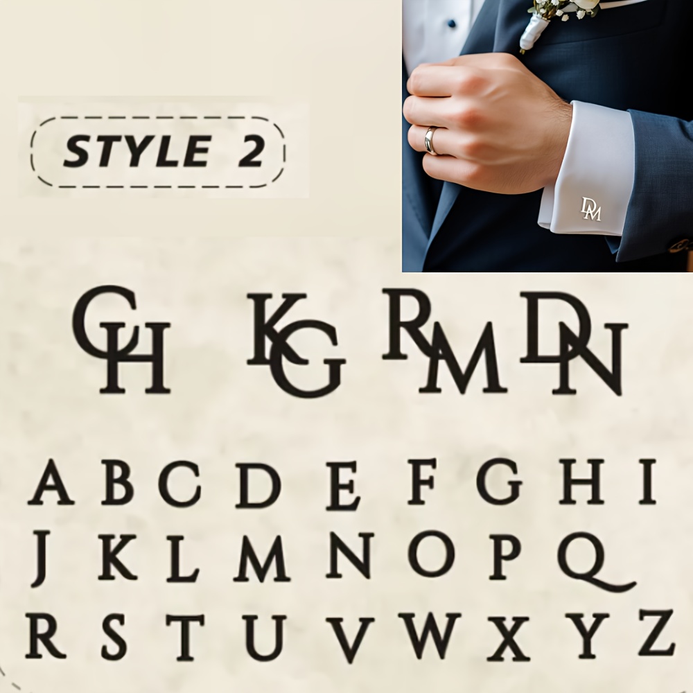 TEMU [customization] Custom Personalized Groomsmen Cufflinks, Easy Elegant Custom Groomsmen Gift, Initial Cufflinks, Name Cufflinks, Groomsmen Gift,
