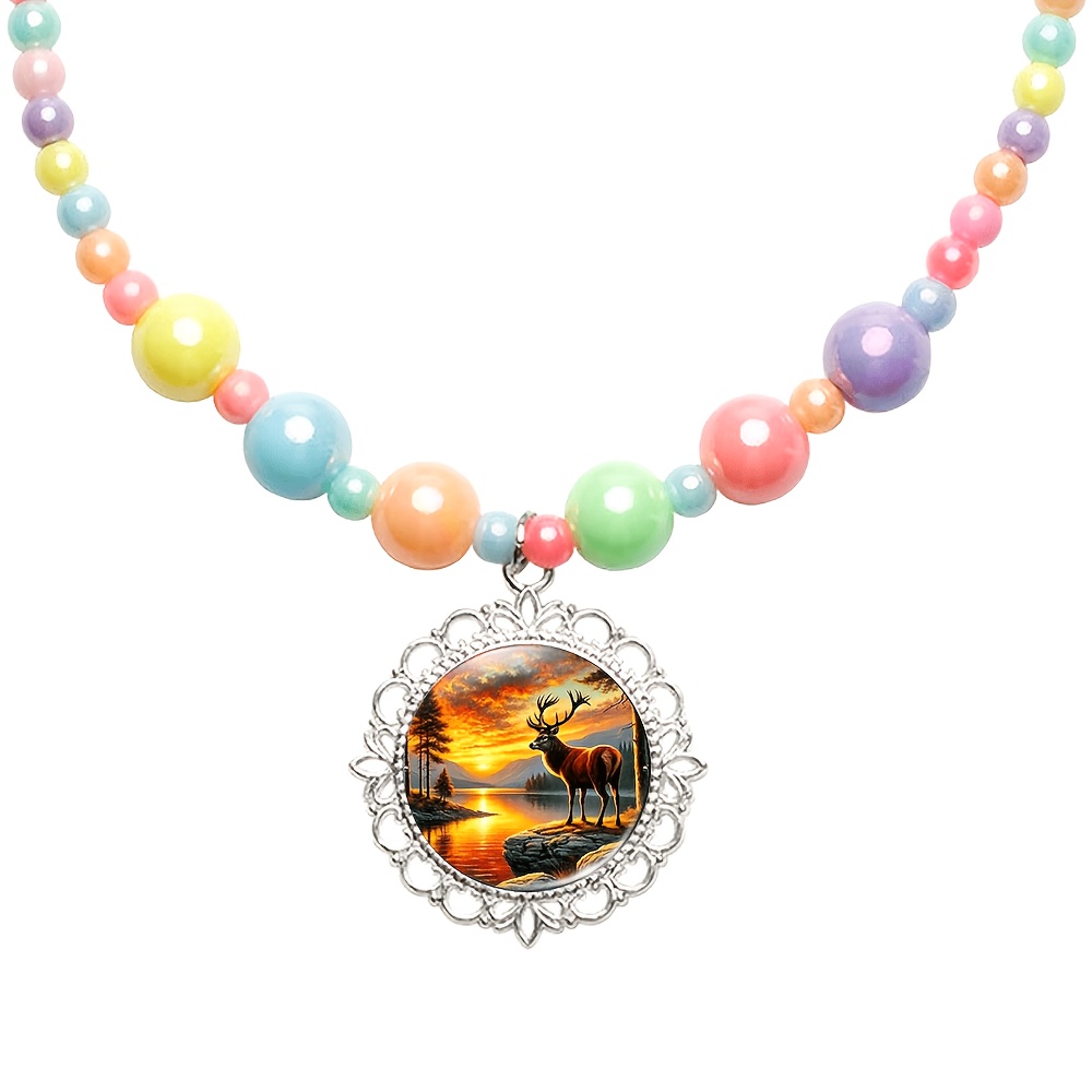 2pc Random Color Cute Women's Jewellery Set, Necklace & Bracelet