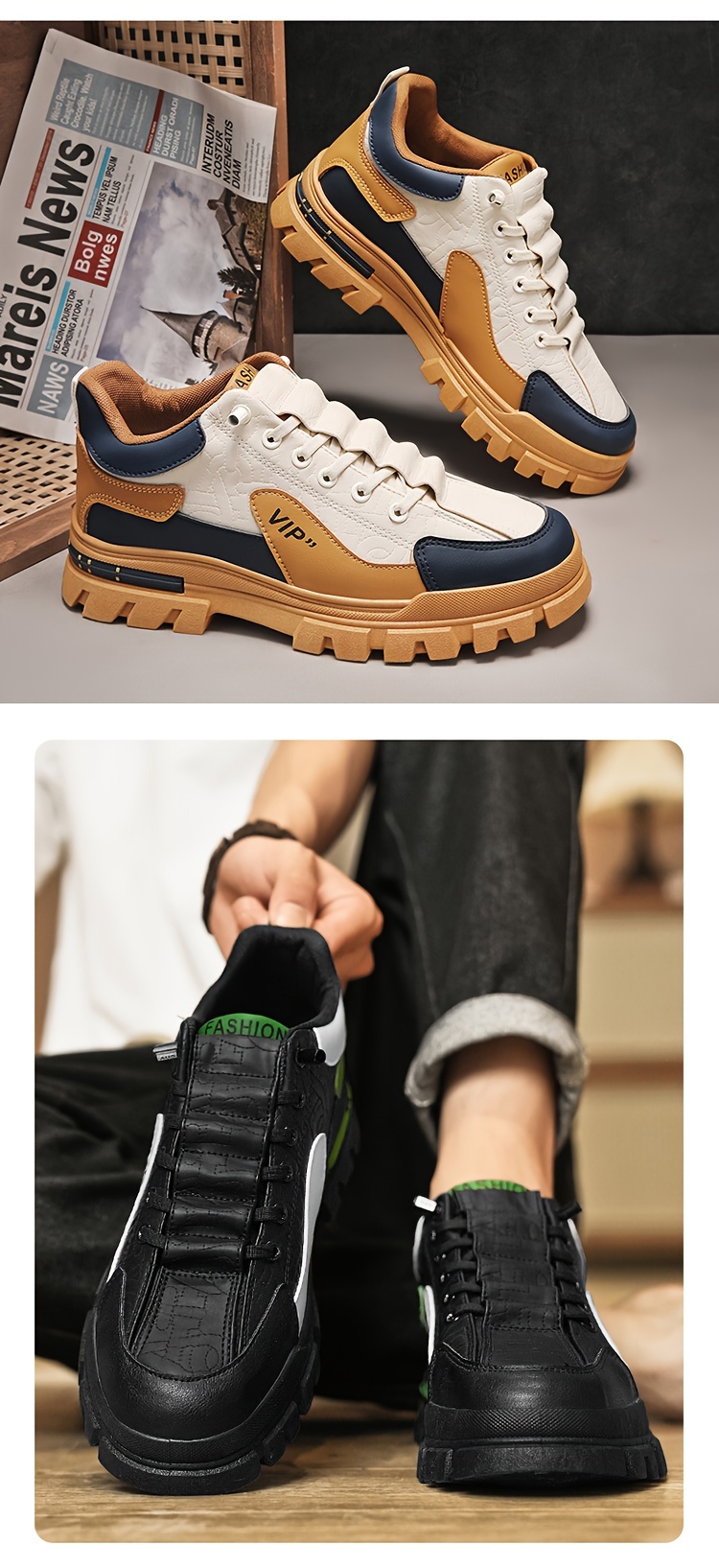 Tenis casuales sin cordones para hombre, antideslizantes, para todas las estaciones con suela duradera