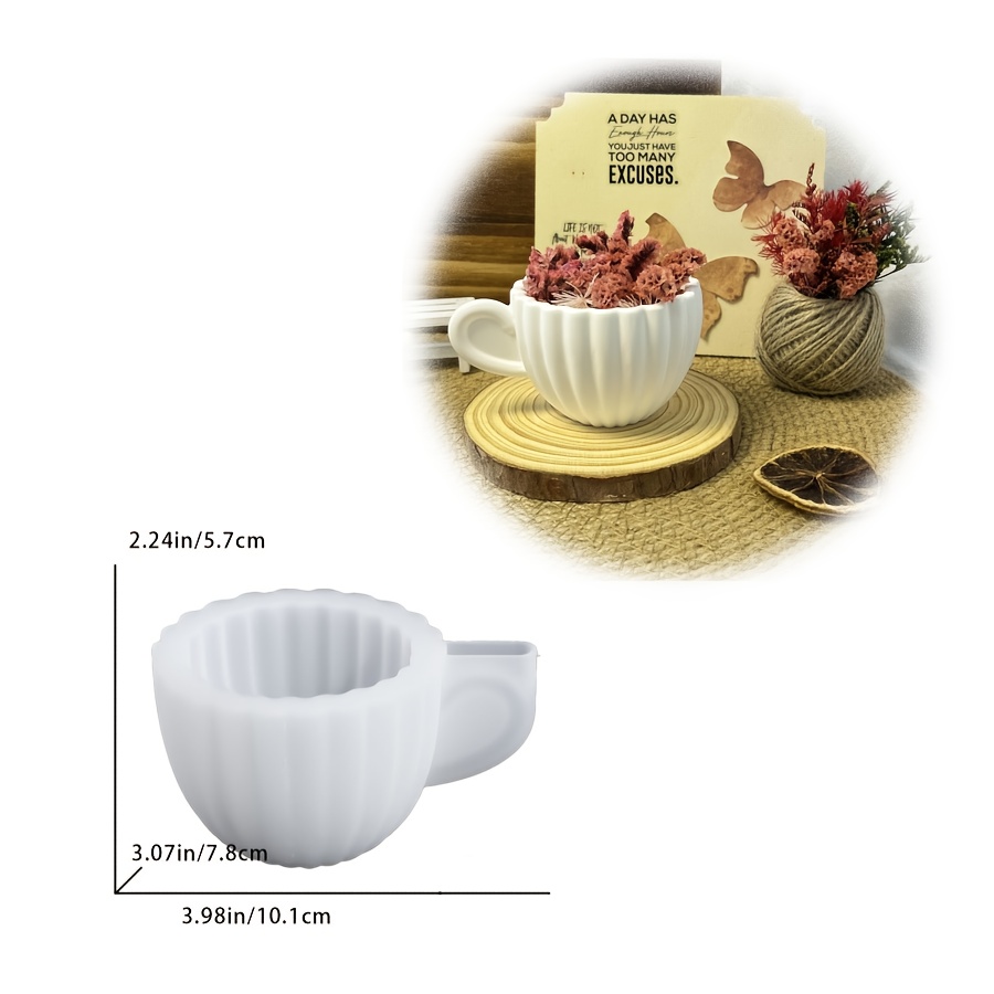 TEMU 1 pz Stampo in resina a righe per da caff癡, stampo in argilla, stampo in silicone per candele, contenitore in silicone, stampo in resina ,