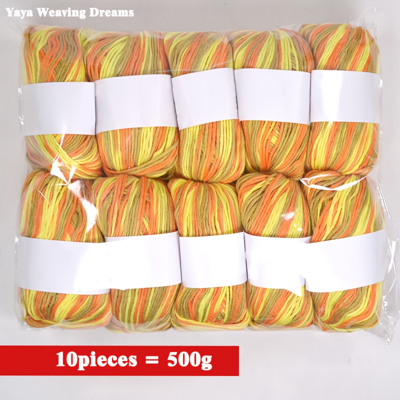 Image of 10pcs Luxury Thread Set -50g Per Piece, Gradient Knit Sweater, Soft And Suitable For Sweaters, Baby Blankets, And Scarves | In Colors Such As Beige, White, Red, Tie Dye