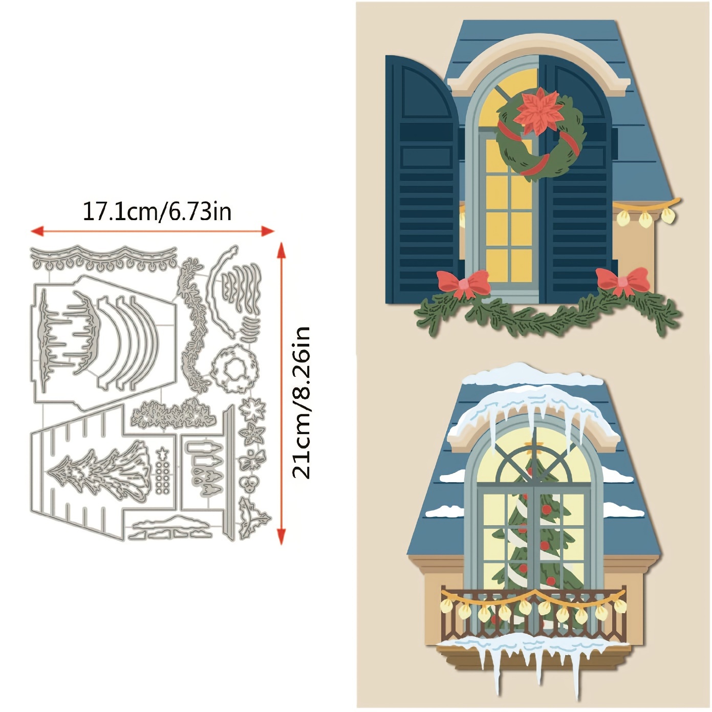 

A Cutting Die For A Christmas House With Accumulation, Suitable For Diy Craft Knife, Blade, And Punching Template Mold.