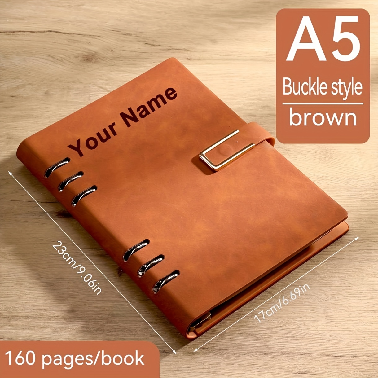 TEMU 1pc Cuaderno A5 Personalizado con para Negocios, Cuaderno Personalizado con y Teléfono, Libro de Trabajo, Regalo Multifuncional Grabado,