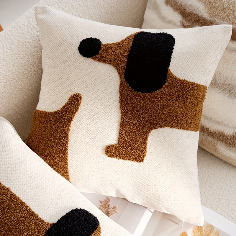 Towel Embroidered Dog Pillowcase Modern Decoration Sofa Pillowcase