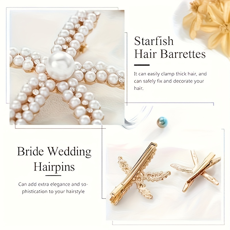 2pcs sweet   pearl decorated   hair clip combination suitable for weddings dates vacations daily wear elegant womens hair accessorie Product details 0
