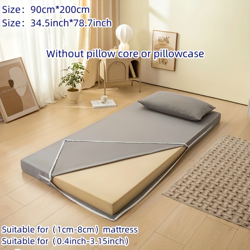 1pc L-shaped Brushed Double-sided Zipper Mattress Protector, No Filling, Suitable For 1-8cm/0.39-3.14in Mattresses - Sizes , Pillowcase Not Included