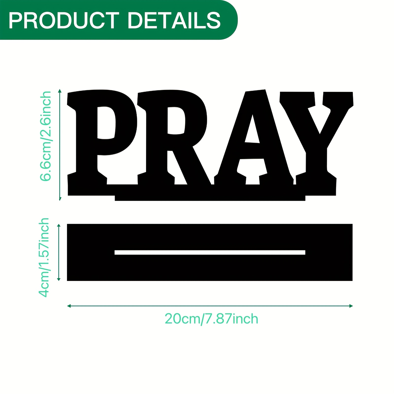 TEMU 1pc Wooden 3d Letter Ornament Pray -themed Desktop Decor Distressed Vintage Pray Letter Sign Home Entryway Decor Pray Letter Decoration
