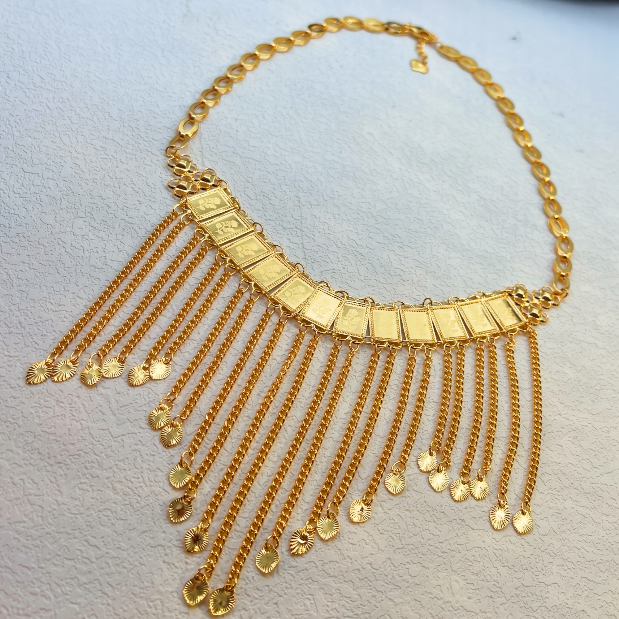 Rose Flower Tassel Choker Necklace, Elegant Gift