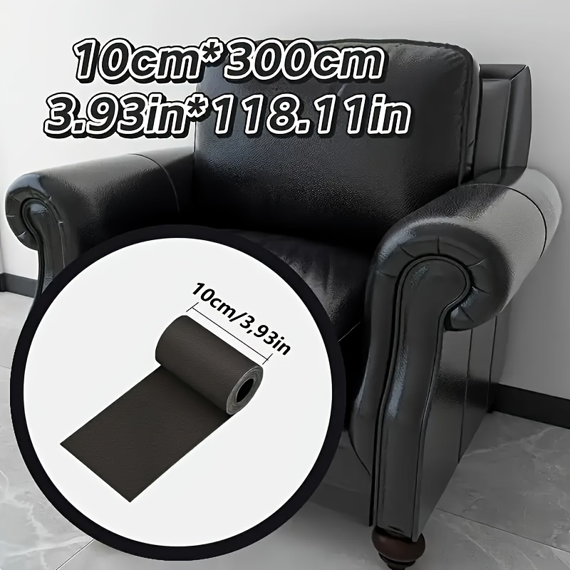 TEMU Self-adhesive Leather Patch Repair Tape - 5.5x197in Roll With Cuttable Adhesive Patches For Sofa, Car Seat & Furniture Chair Repairs - Durable,