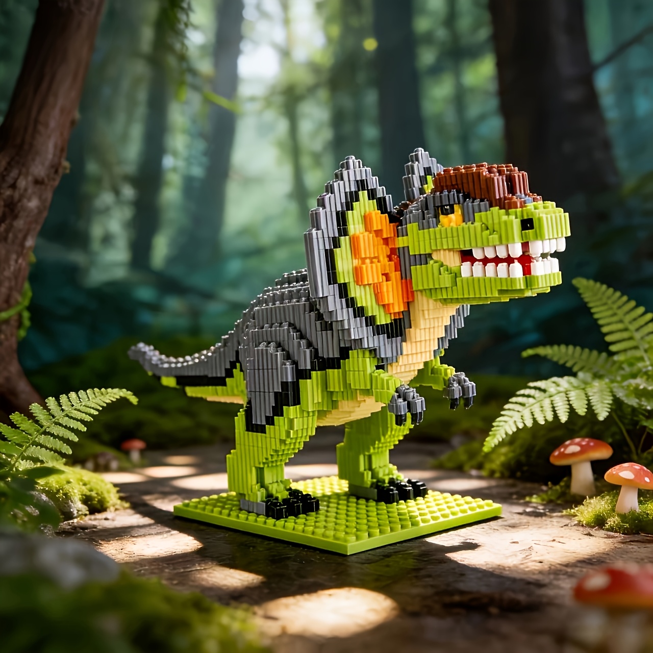 TEMU Dinosaur Building Block Model, Dinosaur Series Collectible Ornament, Dinosaur Building Blocks, Made Of Durable Abs Material. Ideal For Display
