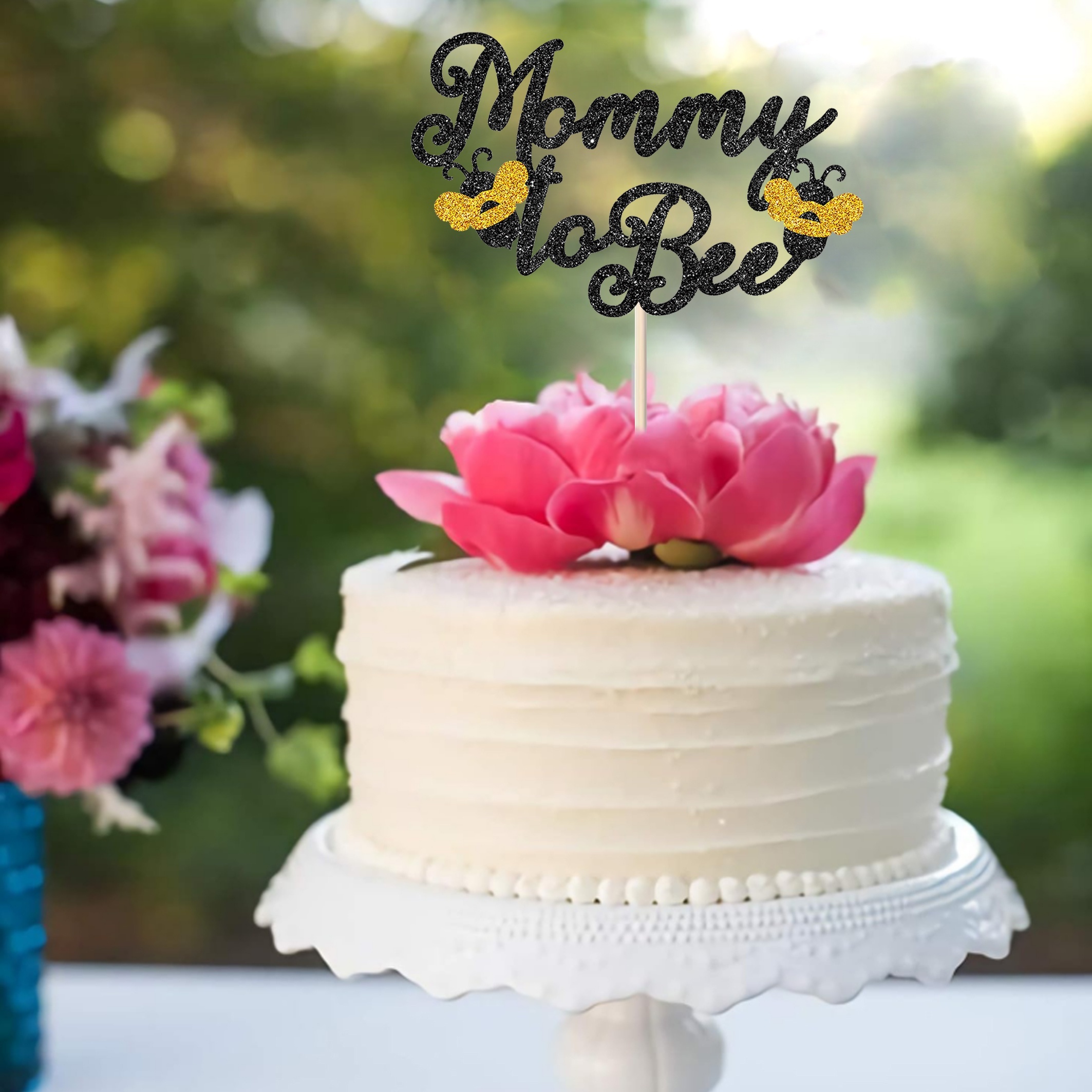 Mommy Bee Sign Cake Topper Happy Birthday Party Decor - Temu