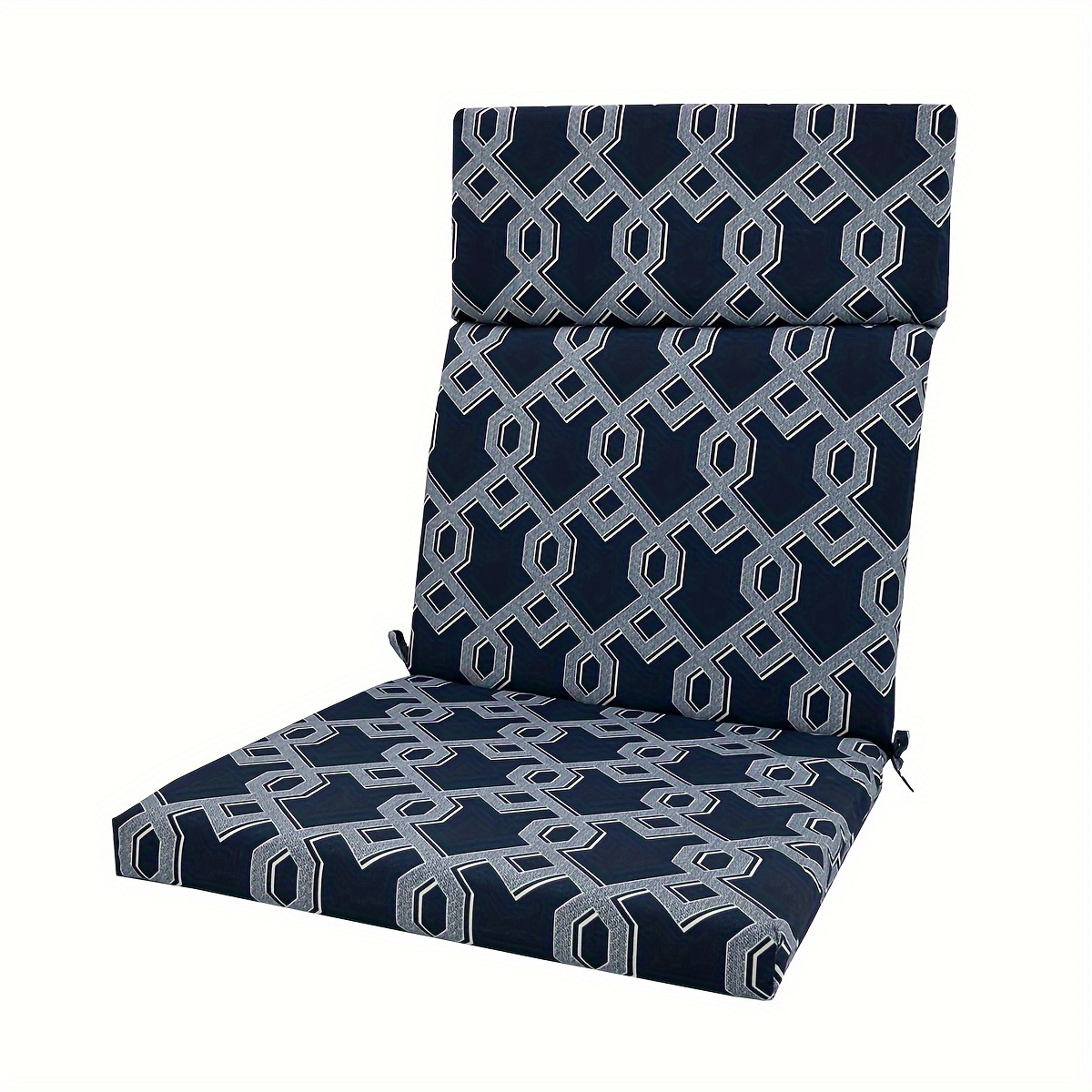 TEMU 1pc Outdoor/indoor High Back Cushions Patio Seasonal Replacement Rocking Chair Cushion With Back Elastic, Random Geometry Patterns Flower Leaf