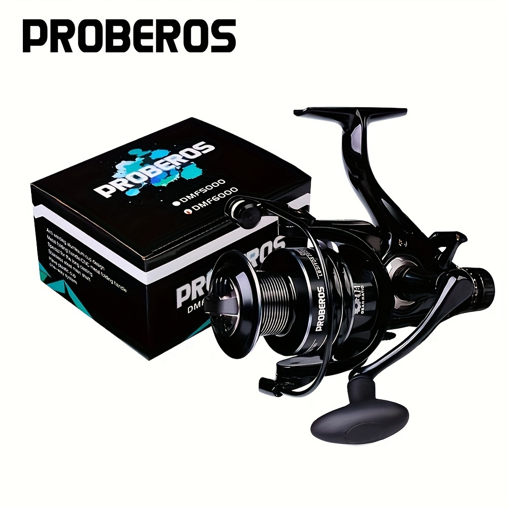 

Proberos 1pc Fishing Reel With A Metal Spool Of 5.2:1/4.7:1, Of A Pulling Force Of 13-19kg. The Dmf3000-6000 Metal Fishing Reel For Sea Fishing.